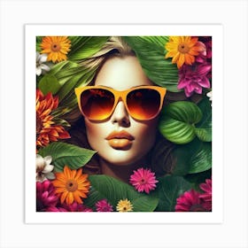 Beautiful Woman In Sunglasses 3 Art Print