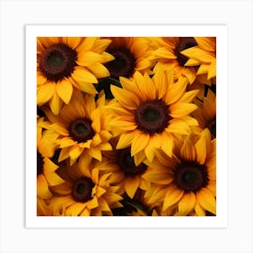 Sunflowers Background Art Print