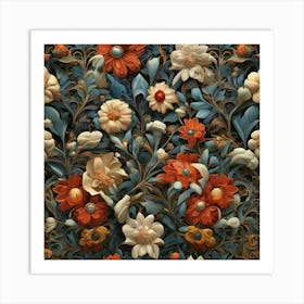 Floral Wallpaper 1 Art Print