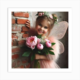 Fairy Girl With Flowers Art Print