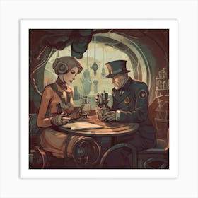 Steampunk Couple Art Print