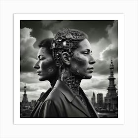 Two Women In A City Art Print