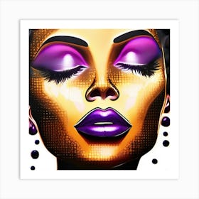 Woman With Purple Eyes Art Print