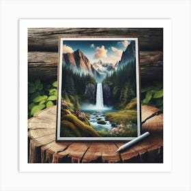 Waterfall Painting Art Print