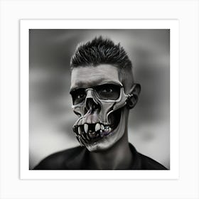 Man With A Skull Face Art Print