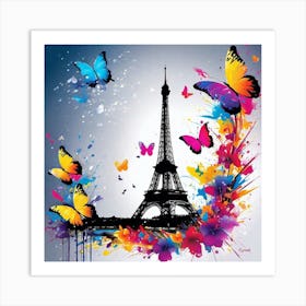 Paris With Butterflies 113 Art Print