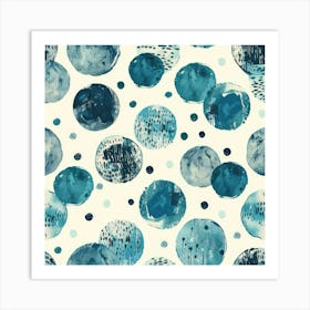 Blue Circles 26 Art Print