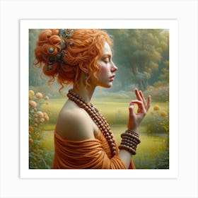 Woman With Red Hair Art Print