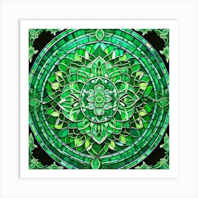 Shamanic Mandala Stained Glass Art Print