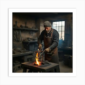 Blacksmith At Work 1 Art Print