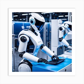 Robots In A Factory Art Print