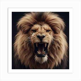 Lion Roaring Art Print