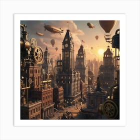 Steampunk City 3 Art Print