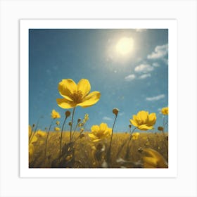 Field Of Yellow Flowers 37 Art Print