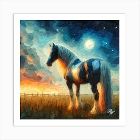 Abstract Paint Horse Oil Texture Art Print