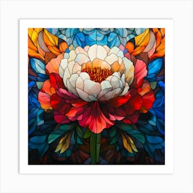 Flowers Stained Glass Sublimation 7 Art Print