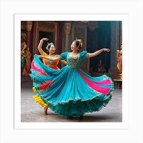 Two Asian Dancers Art Print