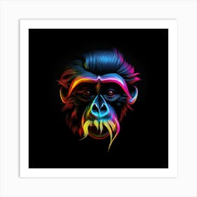 Neon Gorilla Art Print