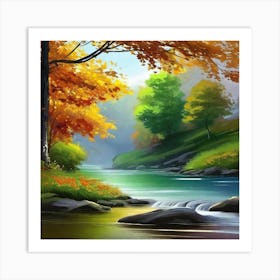 Autumn Landscape Painting 13 Art Print