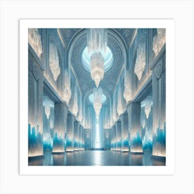 An Interior View Of A Grand Hall Carved Entirely F Art Print