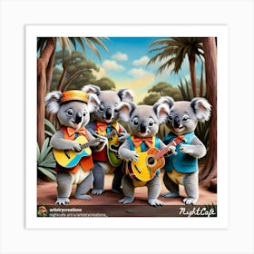 Koalas Playing Music Art Print