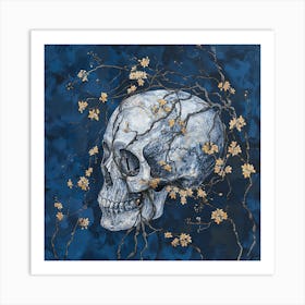 Skull With Blossoms Art Print