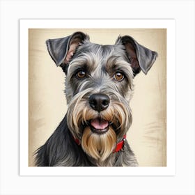 Schnauzer Looking to the viewers Art Print