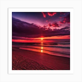 Sunset On The Beach 459 Art Print