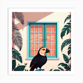 Parrot In The Window Art Print