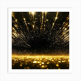 Golden Glitter Background Art Print