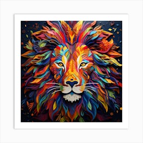 Colorful Lion 7 Art Print