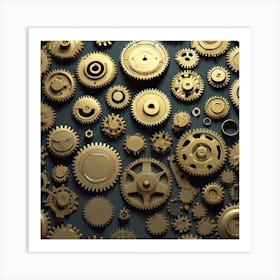 Golden Gears 2 Art Print