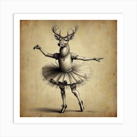 Deer Ballerina 1 Art Print