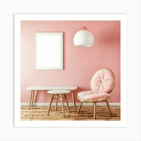 Pink Living Room Art Print