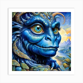 Blue Dragon Art Print