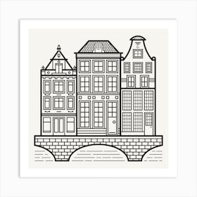 Amsterdam Canal Houses Travel Ladmark Art Print