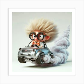 Cartoon Character Driving A Car 9 Art Print