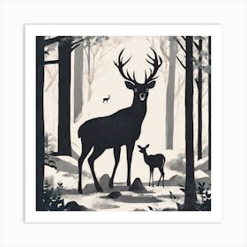 Deer In The Woods Art Print