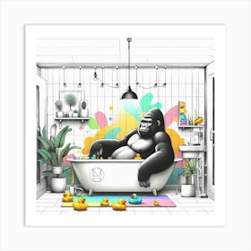 Soak Session with a Silverback Art Print