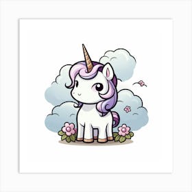 Unicorn With Rainbow Mane 21 Art Print