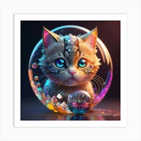 Kitty In A Bubble Art Print