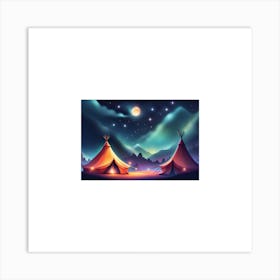 Tents Night Art Print