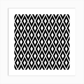 Black And White Diamond Pattern Art Print