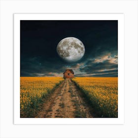 Full Moon In The Field 1 Art Print
