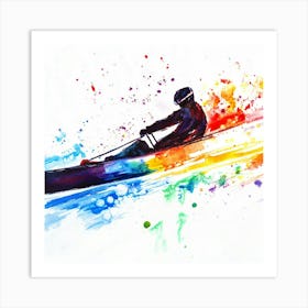 Rainbow Canoeing Art Print