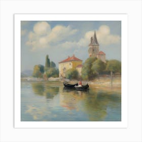 Gondola On The River 1 Art Print