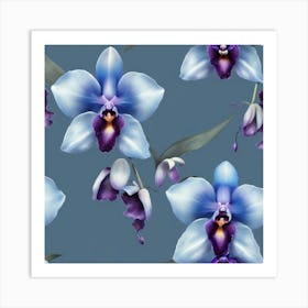 Blue Orchids 4 Art Print