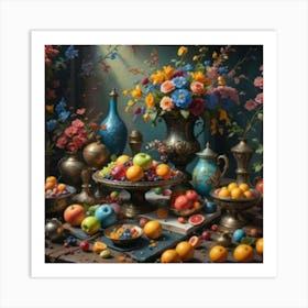 Fruit And Flowers Art Print