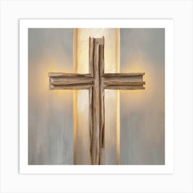 Lighted Cross Art Print