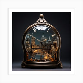 Cityscape Clock Art Print